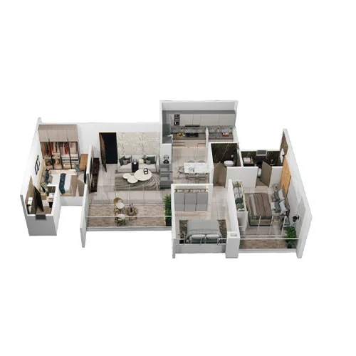 Shaligram Sky Kiwale 3 BHK Floor Plan Image